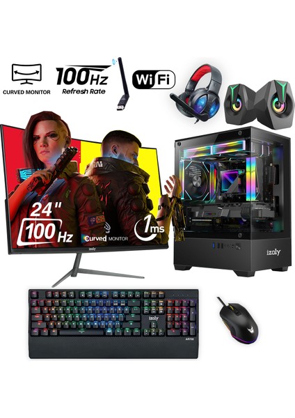 N12S i5-3470 16GB 256GB RX550 4GB 24" Oyuncu Masaüstü Bilgisayarı