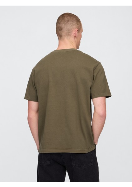 Erkek Haki Heavyweight Original T-Shirt fırsatları