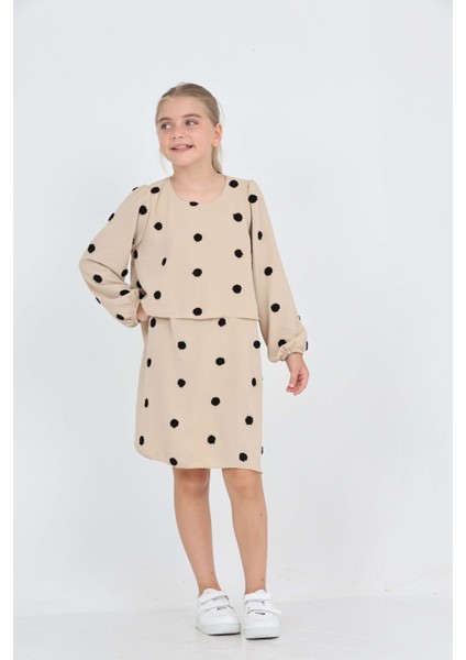 Kız Çocuk Puantiye Detaylı Elbise fiyatları
