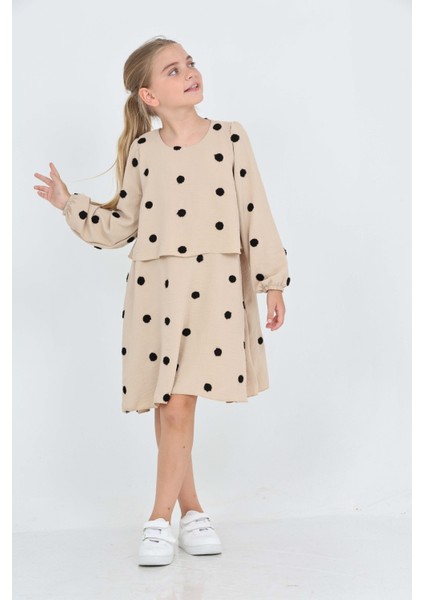 Kız Çocuk Puantiye Detaylı Elbise fırsatları