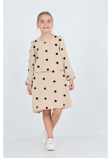 Kız Çocuk Puantiye Detaylı Elbise indirimleri