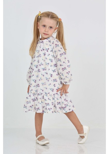 Kız Çocuk Çiçek Desenli Elbise