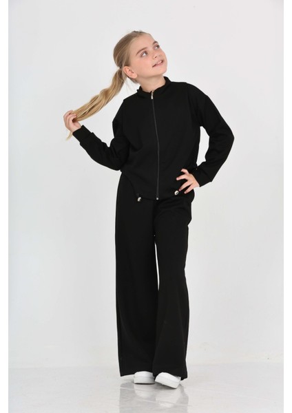 Kız Çocuk Oval Kesim Detaylı Eşofman Takım modelleri