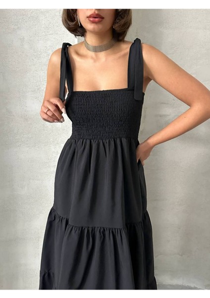 Kadın Askılı Gipeli Poplin Kumaş Günlük Düz Basic Salaş Uzun Maksi Elbise GT4467 fiyatları