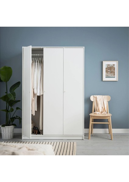 Kleppstad Gardırop Beyaz 117 x 176 cm Raflı 3 Kapaklı Geniş Depolama modelleri