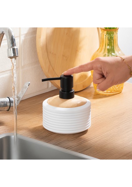3125 Banyo ve Mutfak Sıvı Sabunluk 350ML Beyaz-Ahşap fiyatları