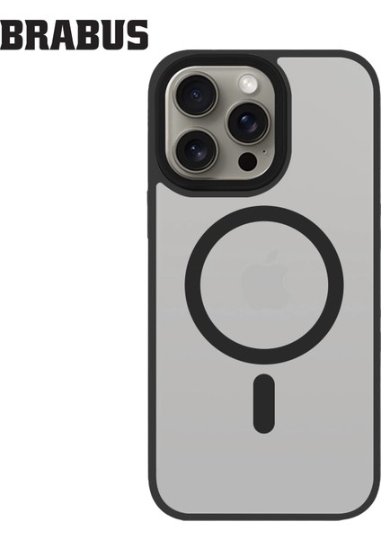 iPhone 15 Anti-Shock Magsafe Özellikli Kenarları Yumuşak Buzlu Mat Fall Silikon Kılıf