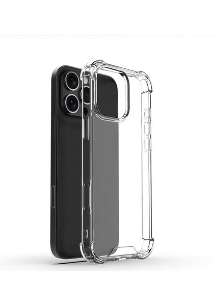 Apple iPhone 16 Pro Max Anti Shock Darbe Emici Sağlam Kılıf Şeffaf Kapak