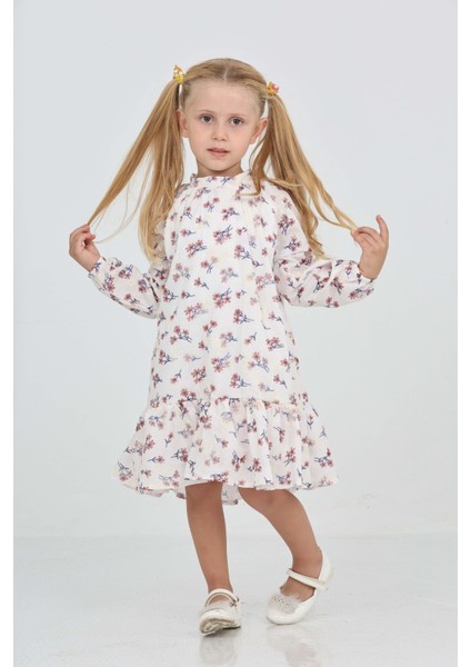 Kız Çocuk Çiçek Desenli Elbise modelleri