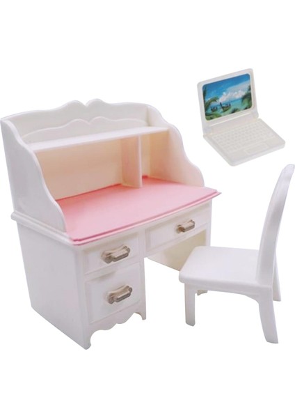 1/6 Dollhouse Minyatür Sandalye , Dizüstü Bilgisayar ile Minyatür Dollhouse Dekorasyonu (Yurt Dışından)