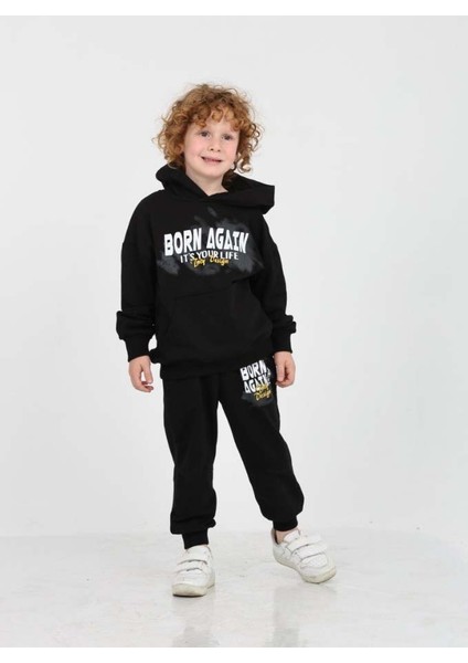 Erkek Çocuk Born Agaın Baskılı Eşofman Takım