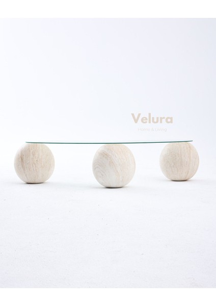 Modern Orta Sehpa & Küre Sehpa & Top Sehpa & Şeffaf Fasulye Cam & Ay Taşı fiyatları