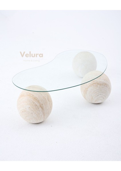 Modern Orta Sehpa & Küre Sehpa & Top Sehpa & Şeffaf Fasulye Cam & Ay Taşı fırsatları