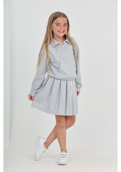 Kız Çocuk Fiyonk Nakışlı Etekli Takım fiyatları