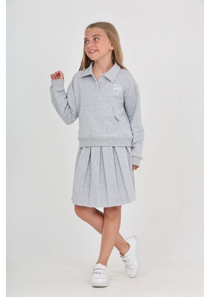 Kız Çocuk Fiyonk Nakışlı Etekli Takım fırsatları