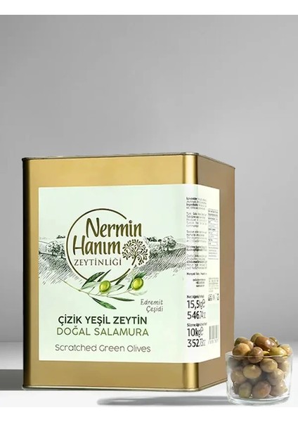 Edremit Yeşil Çizik Zeytin (10 Kg)