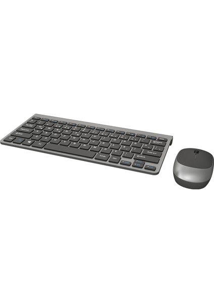 KM9500 Kablosuz Q- Klavye Mouse Set Siyah-Gümüş