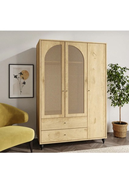 3 Kapaklı Hazeran Dolap Devran mobilya,renk lefkas meşe,kullanışlı şık modern tasarım çok amaçlı dolap