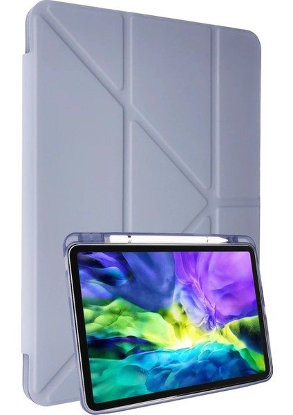 Samsung Galaxy P610 Tab S6 Lite 10.4 Kılıf Kalemlikli Mars Tablet Kılıfı - Açık Mor Dsdrn