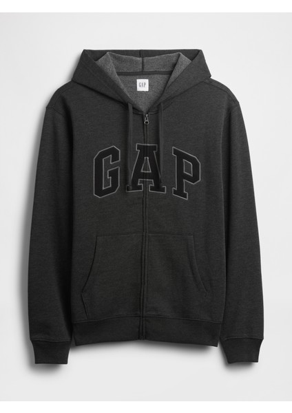 Erkek Koyu Gri Gap Logo Kapüşonlu Sweatshirt fiyatları