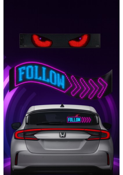 Programlanabilir LED Işaretler | Iç Mekan Için Mesaj Kaydırma LED Ekran | Esnek LED Reklam Işareti | Bluetooth App | Özel Editör Animasyonları60 cm fırsatları