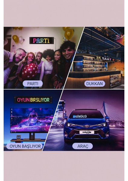 Programlanabilir LED Işaretler | Iç Mekan Için Mesaj Kaydırma LED Ekran | Esnek LED Reklam Işareti | Bluetooth App | Özel Editör Animasyonları60 cm indirimleri