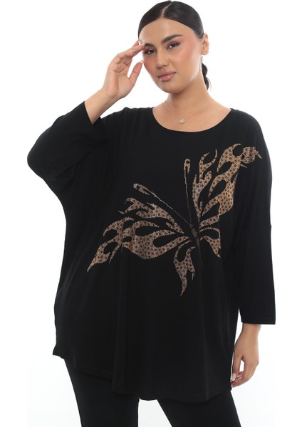 Kelebek Desen Taşlı Viskon fiyatları