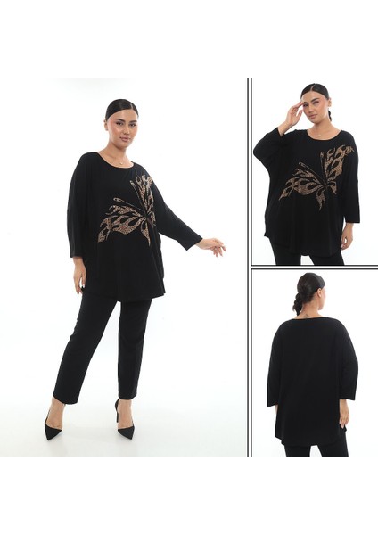 Kelebek Desen Taşlı Viskon modelleri