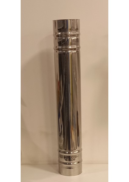 Semaver & Soba Boru Bacası Çap 8,2 cm Derinlik 50 cm Paslanmaz Krom Çelik 430