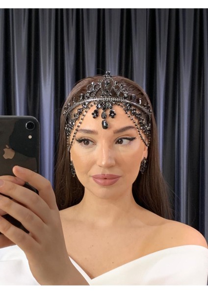 Hürrem Model Siyah Alınlık Taç
