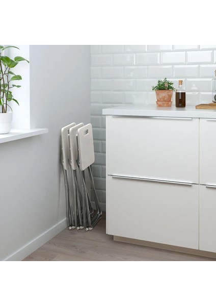 Gunde Tabure 34 x 32 x 45 cm Beyaz Katlanır Asılabilir Yer Tutmaz indirimleri