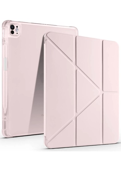 Ipad Air 13 (2024) Kılıf Kalemlikli Mars Tablet Kılıfı - Rose Gold Dsdrn