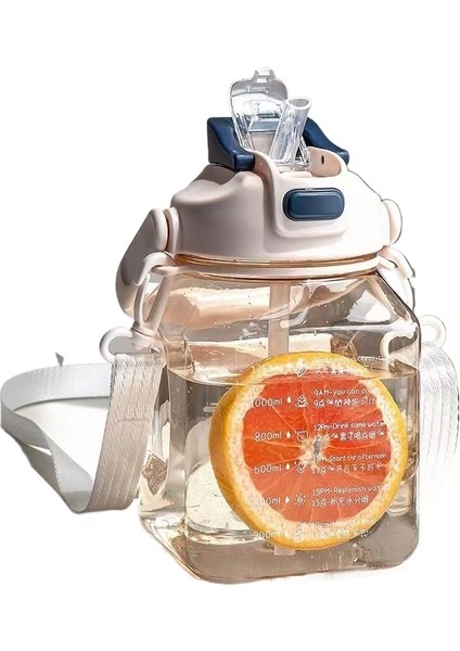 1350ML Büyük Kapasiteli Yaz Yüksek Görünümlü Yüksek Sıcaklığa Dayanıklı Pipetli Bardak (Yurt Dışından)