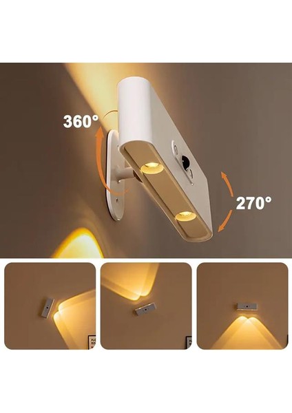Ledx SK-BD188F Çift Yönlü Hareket Sensörlü Dekoratif Şarjlı Duvar Aplik 2 Mercekli 15 Smd Ledli 3000K-4000K-6500K fiyatları