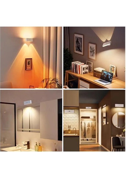 Ledx SK-BD188F Çift Yönlü Hareket Sensörlü Dekoratif Şarjlı Duvar Aplik 2 Mercekli 15 Smd Ledli 3000K-4000K-6500K fırsatları