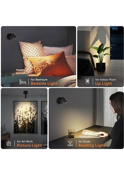 Ledx AL-XYD05 Çok Fonksiyonlu Dokunmatik Şarjlı 1200MAH Duvar Aplik 3000K-4000K-6500K Type-C Şarj Girişli fırsatları