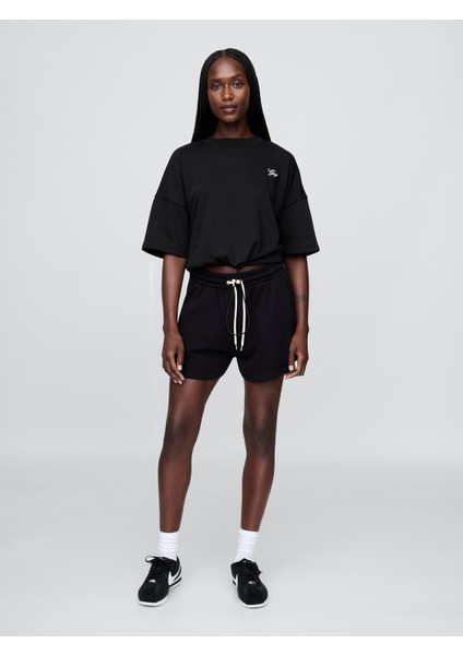 Kadın Siyah Vintagesoft Gap Logo Bungee Sweatshirt