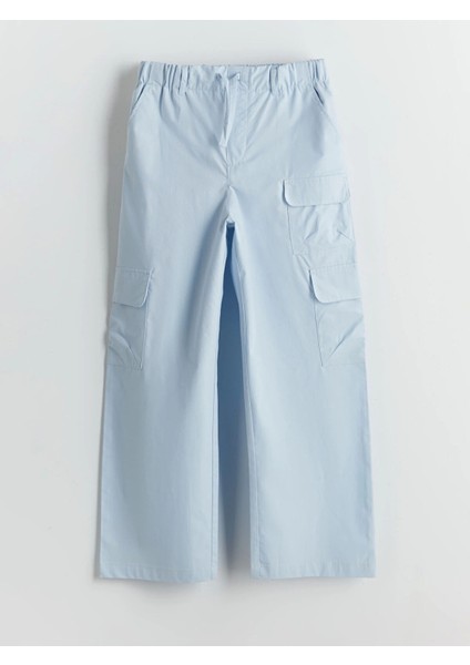 Lcw Kids Mavi Beli Lastikli Kız Çocuk Kargo Pantolon fiyatları