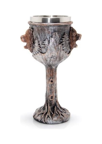 Ayı Tasarımlı Paslanmaz Çelik Kadeh Bardak