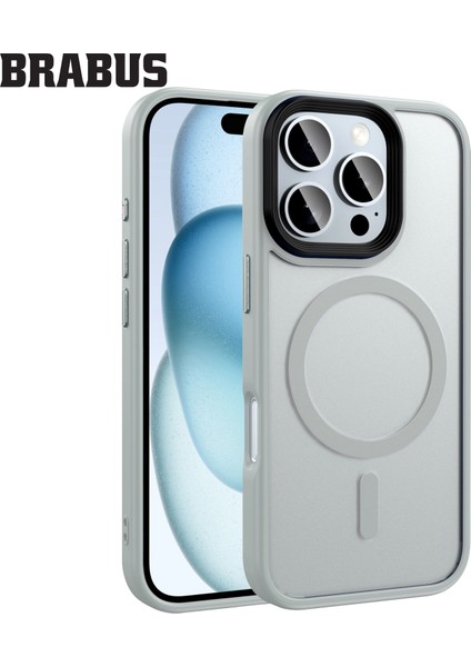 iPhone 16 Pro Max Anti-Shock Magsafe Özellikli Kenarları Yumuşak Buzlu Mat Fall Silikon Kılıf