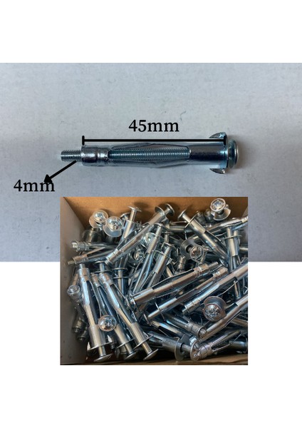 Paraşüt Tipi Çelik Dubel Alçıpan Dübeli 4X45 20 Adet