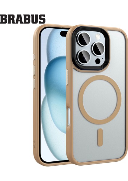iPhone 16 Pro Max Anti-Shock Magsafe Özellikli Kenarları Yumuşak Buzlu Mat Fall Silikon Kılıf