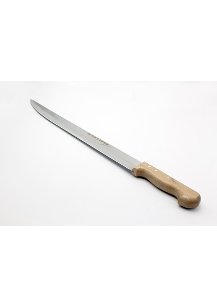 Sürmene Paslanmaz Sivri Uçlu Cağ Kebabı Bıçağı 40 cm - Ahşap Sap