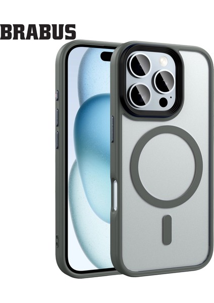 iPhone 16 Pro Max Anti-Shock Magsafe Özellikli Kenarları Yumuşak Buzlu Mat Fall Silikon Kılıf
