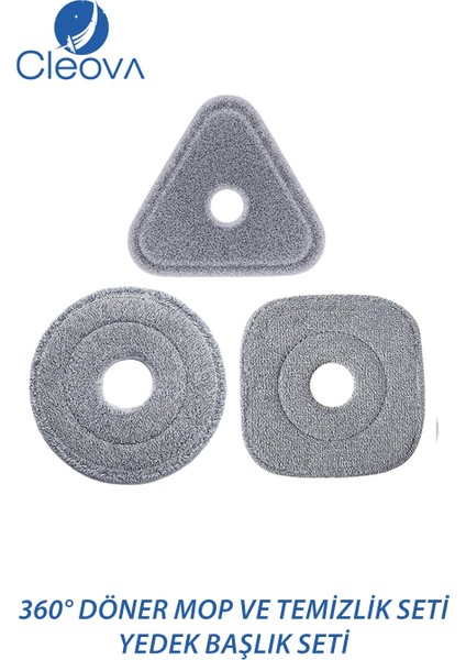Yeni Tasarım Otomatik 360° Döner Mop ve Temizlik- Yedek Başlık Seti