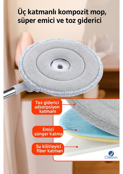 Yeni Tasarım Otomatik 360° Döner Mop ve Temizlik- Yedek Başlık Seti fiyatları