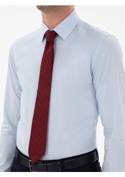 Erkek Açık Mavi Slim Fit Pamuklu Oxford Gömlek 50304497-VR003