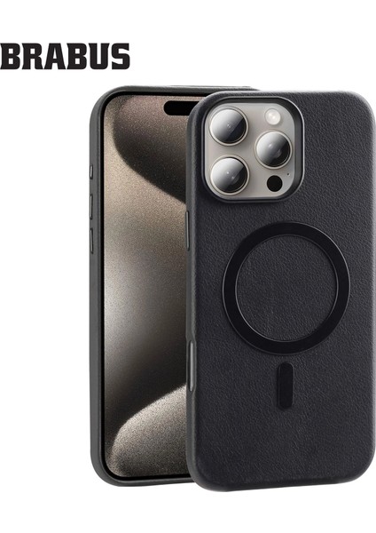 iPhone 16 Pro Max Magsafe Özellikli Içi Kadife Suni Deri Nar Kılıf