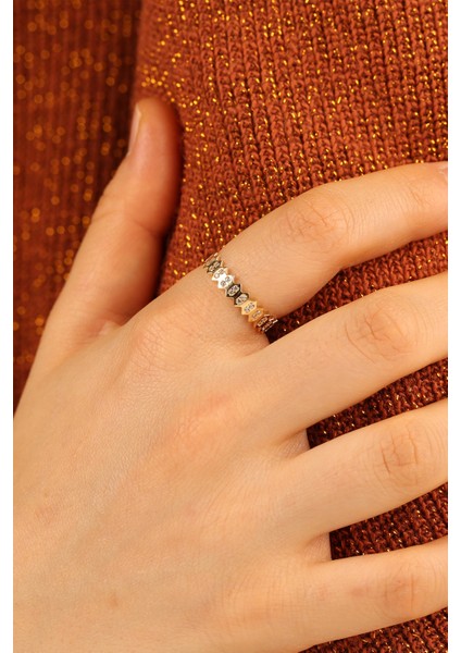 Taşlı Çıtır Altın Yüzük ÇGKY0071