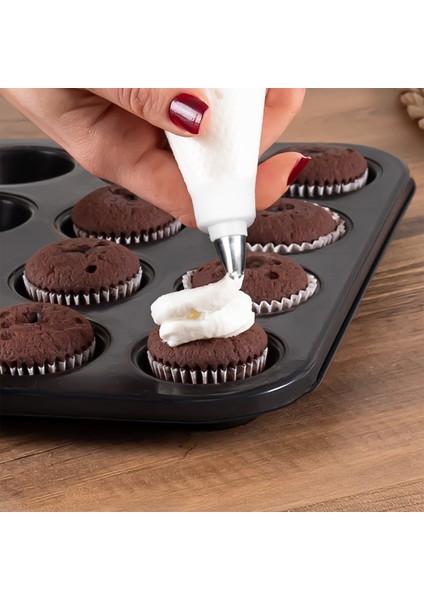 3162 10 Parça Pasta ve Tatlı Servis Seti Kek Pasta ve Şekillendirici Duy Seti Siyah fiyatları